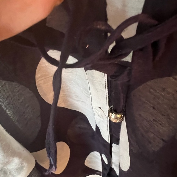 Merona Black and White Swim Sheer Large Polka Dot Cover-Up Size XL - Picture 3 of 5